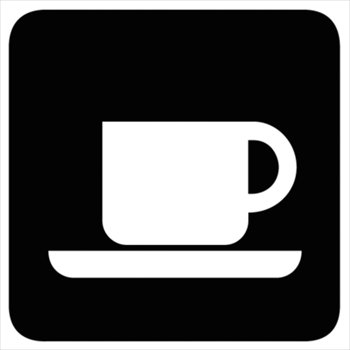 Coffee shop clipart black and white