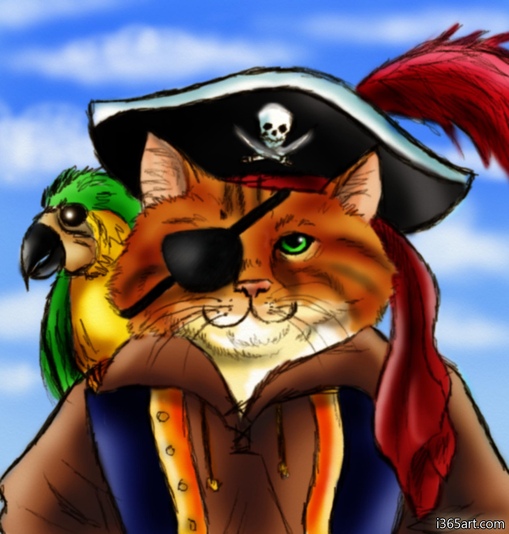 Day Talk Like A Pirate Day Pirate Kitty Illustration
