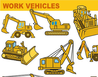 Work vehicles clipart