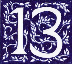 Purple Number 13 Clipart
