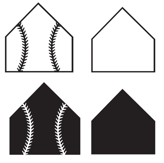 Home plate outline clipart