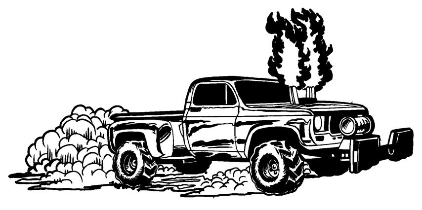 Truck Clipart Pull Pulling Diesel Dually Tractor Decal Silhouette Clip Truc...