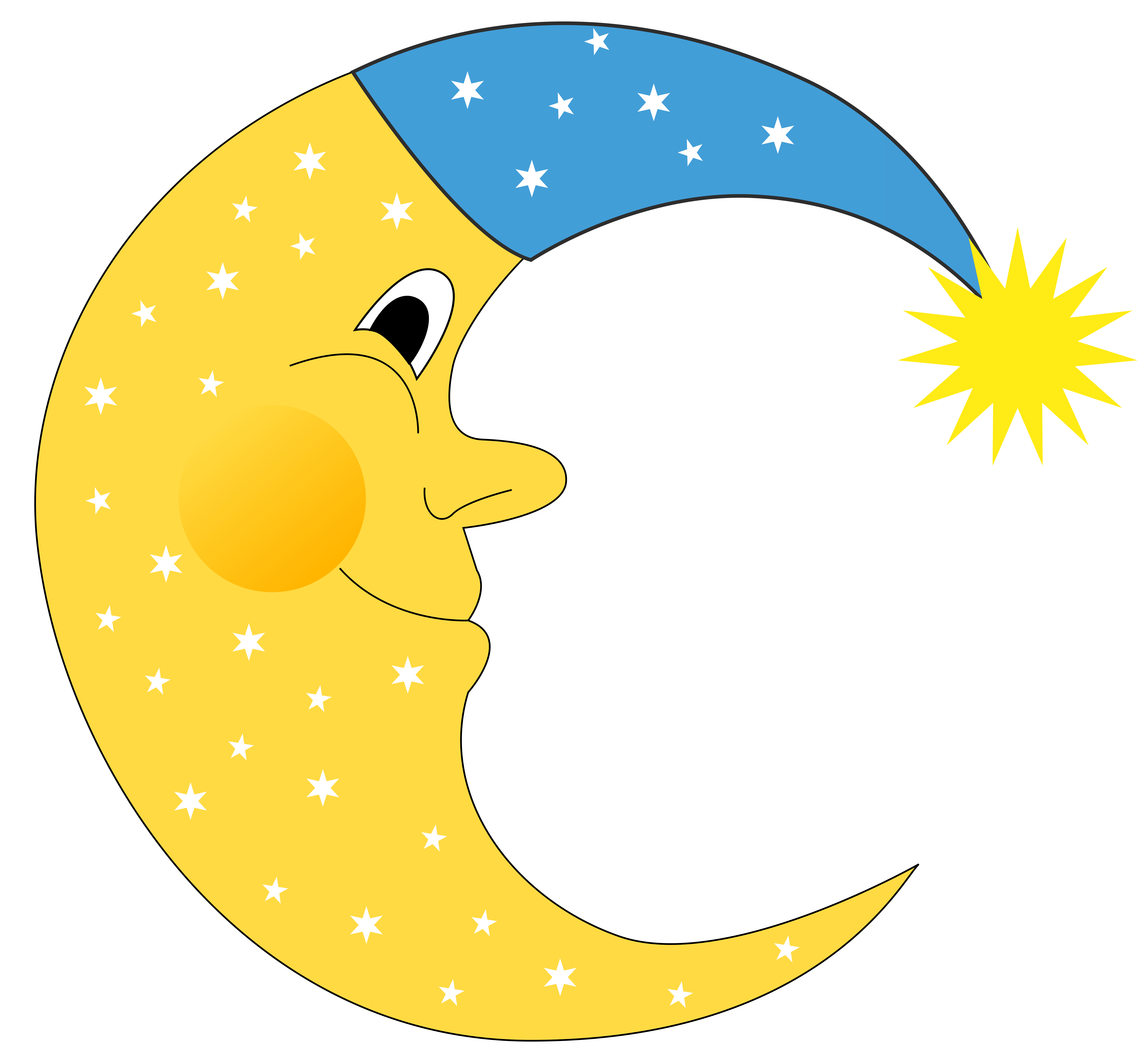 Man in the moon clipart free clipart image