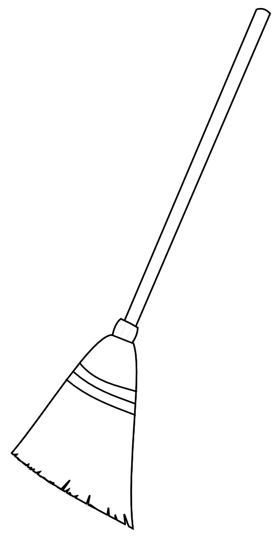 Broom black and white clipart