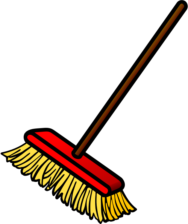 Sweeping broom crossed clipart black