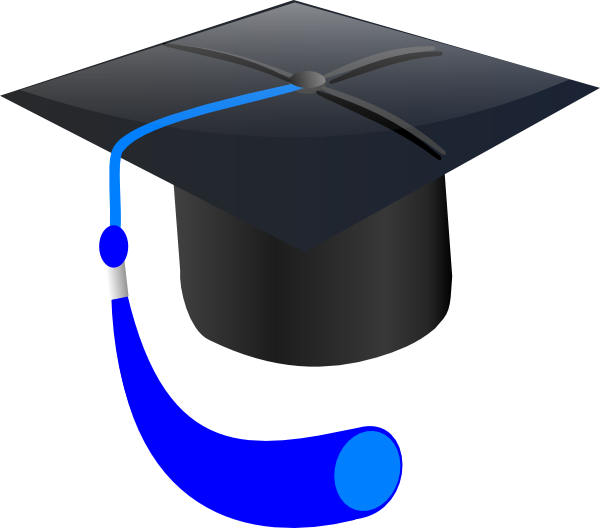Blue Graduation Cap Clip Art at Clker
