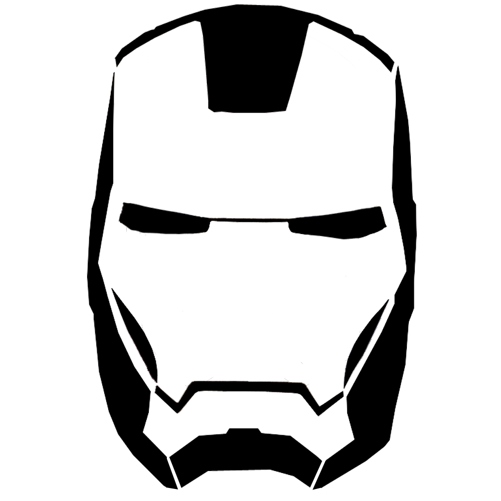 Iron man clipart black and white with fathead