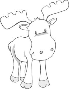 Moose clipart black and white my cute graphics