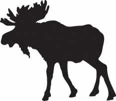 Moose in forest clipart black and white silhouette