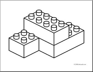 Building blocks clipart black and white