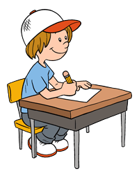 Students Working At Table Clipart