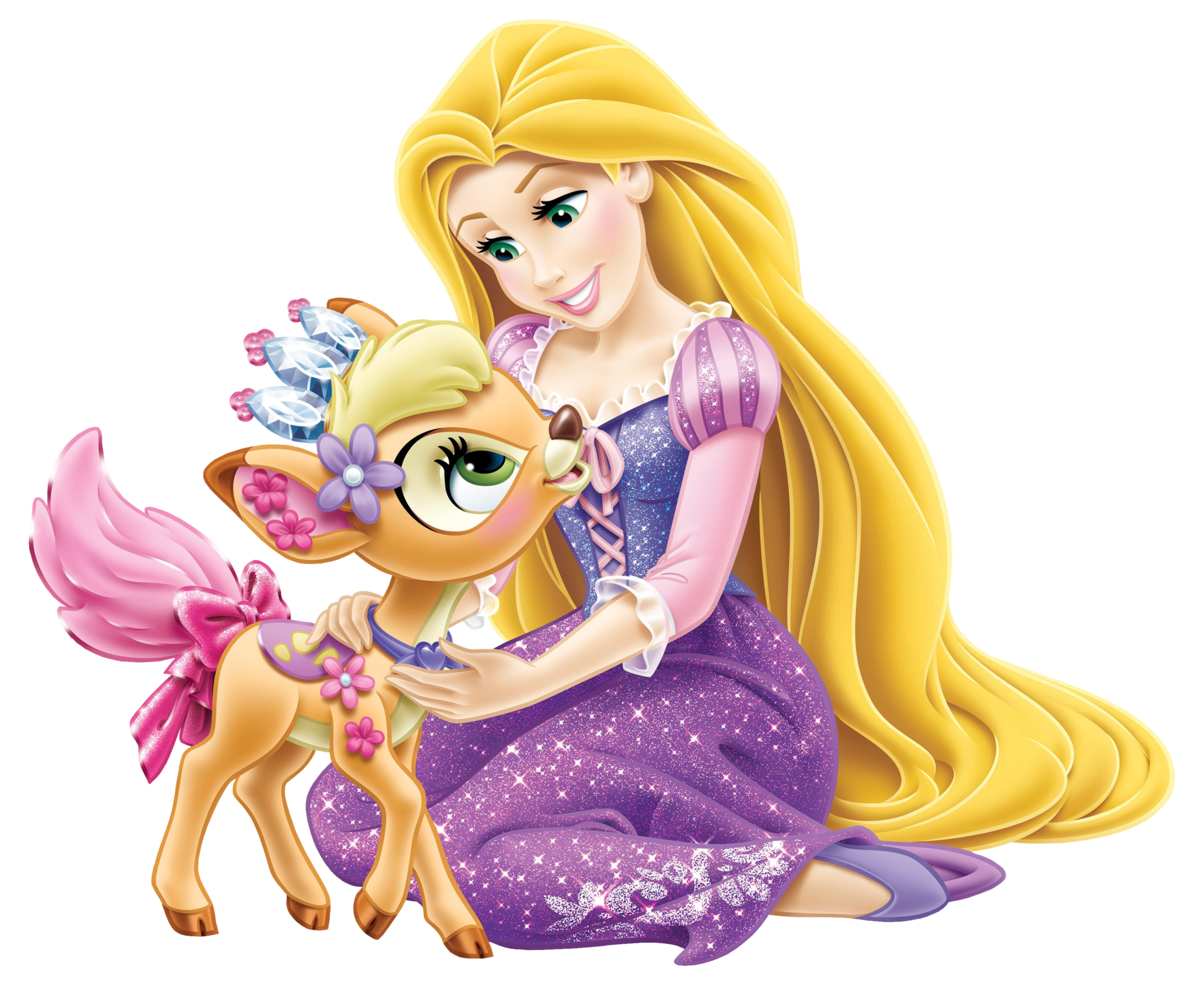Disney Princess Rapunzel with Little Deer Transparent PNG Clip Art 