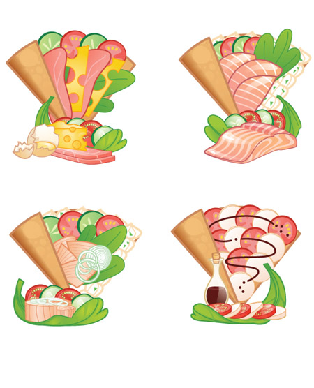 Seafood Crepe Illustrations Clipart