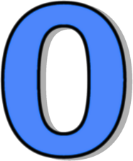 Blue Number 0 Clipart