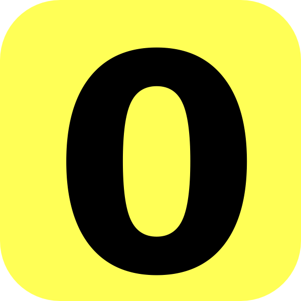 Yellow Rounded Number 0 Clip Art