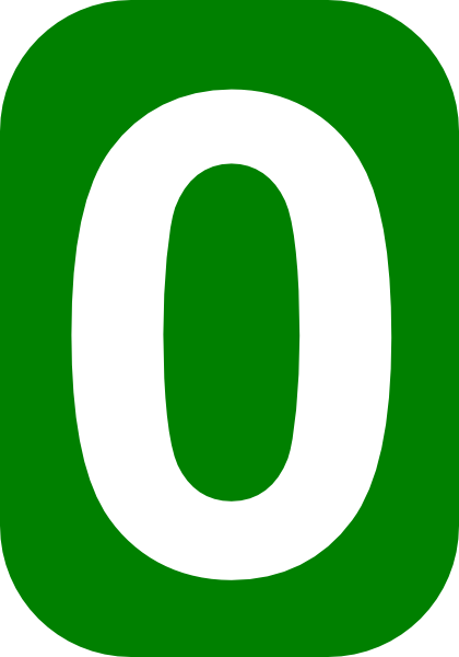 Green Number 0 Clipart