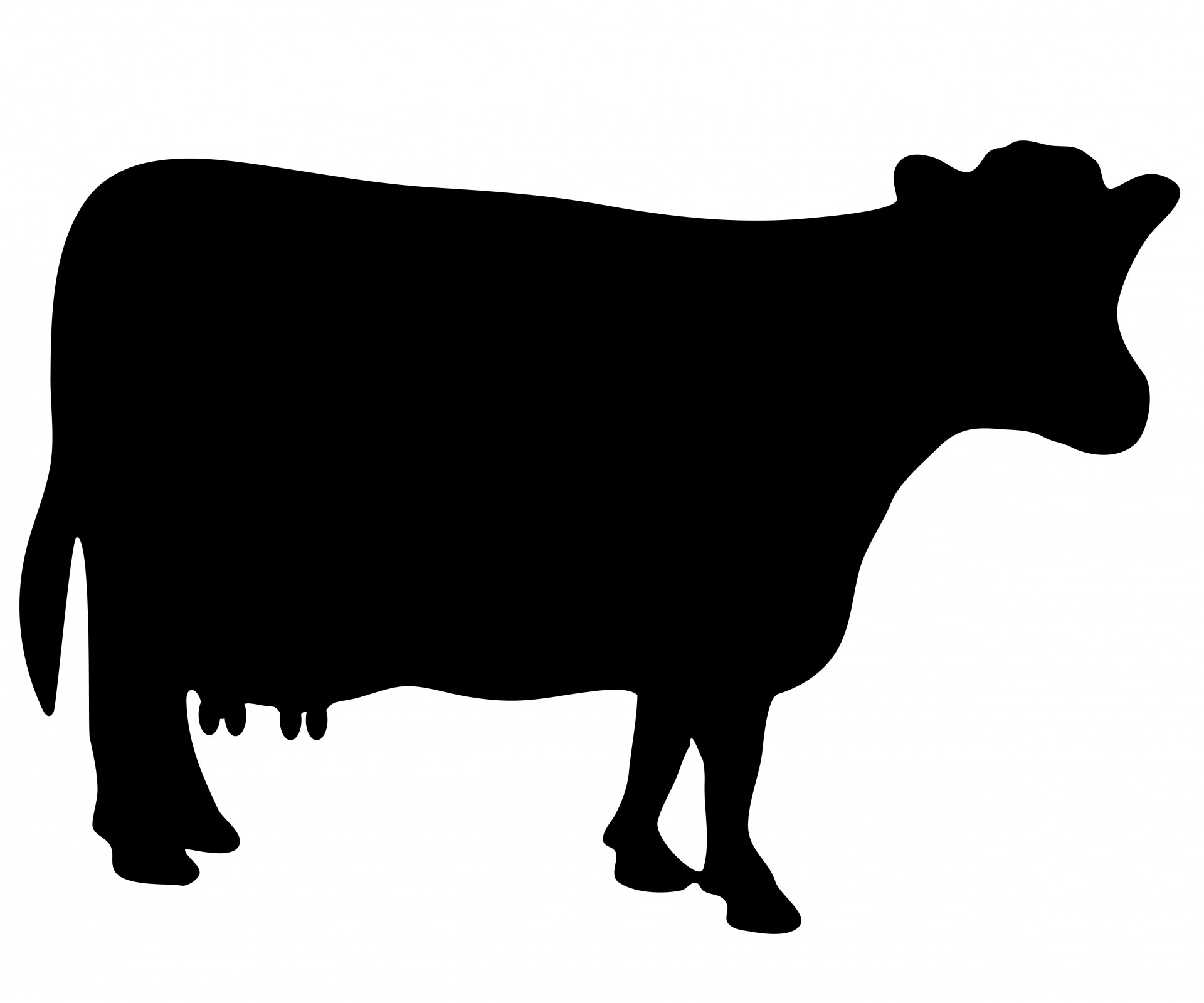 Cow Silhouette Clipart Free Stock Photo