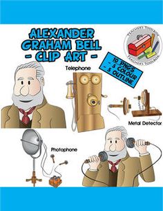 Thomas Edison and his inventions Clip Art