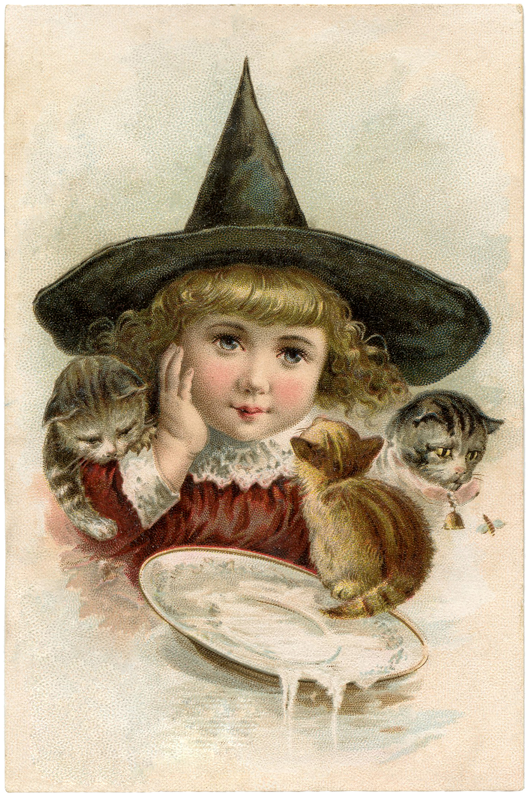 Vintage Girl Witch Clipart