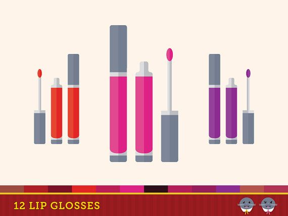 Designer Lipgloss Lip Gloss Digital Clip Art Clipart 36 Pack