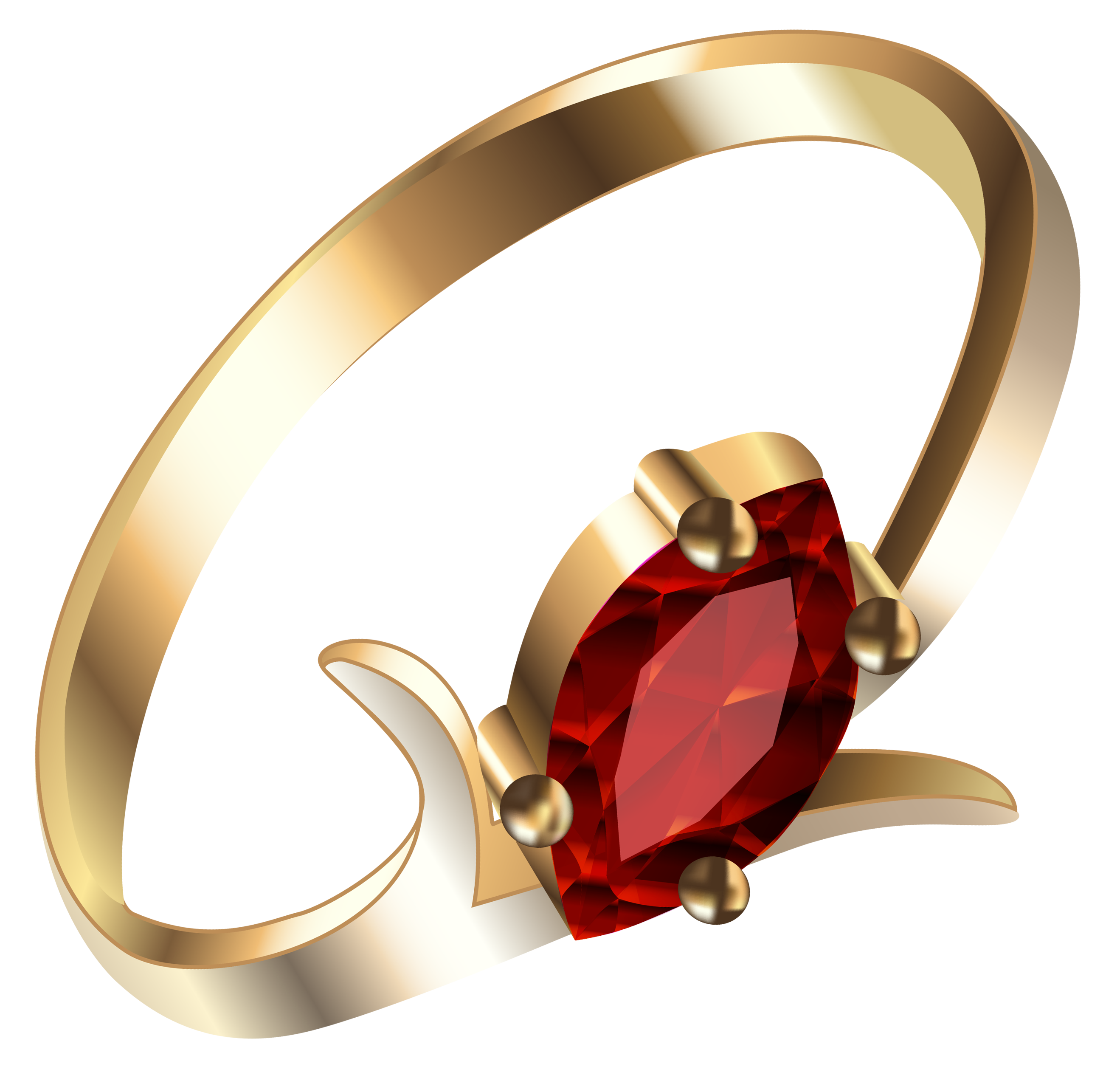 Gold Ring with Ruby PNG Clipart 