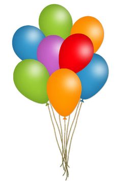 Large Transparent Colorful Balloons Clipart