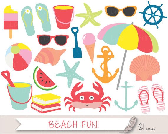 Beach Clipart Clip Art, Summer Clipart Clip Art, Seaside Clipart