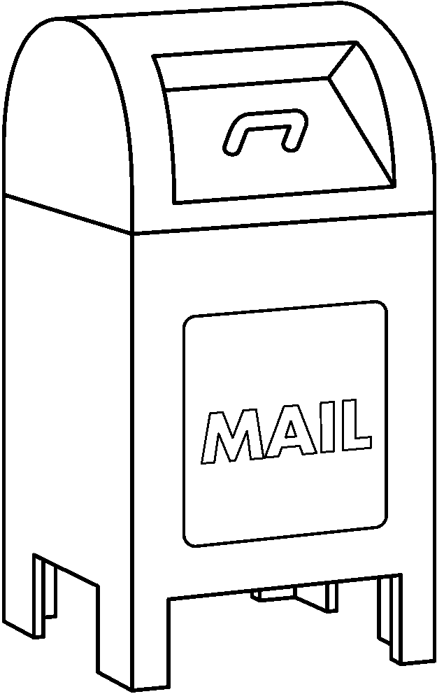 Mailbox Black And White Clipart
