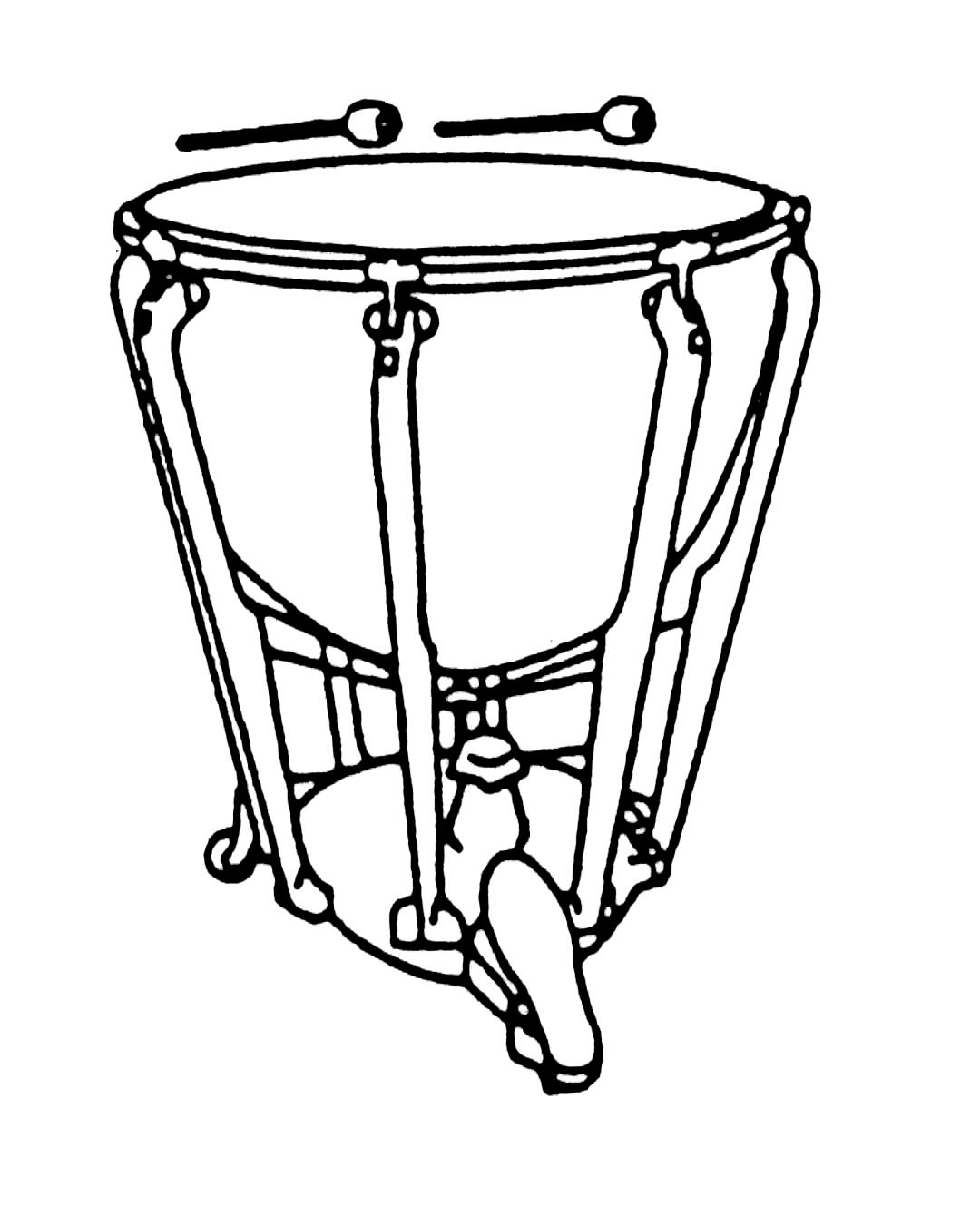 Free coloring pages of drum set clip art