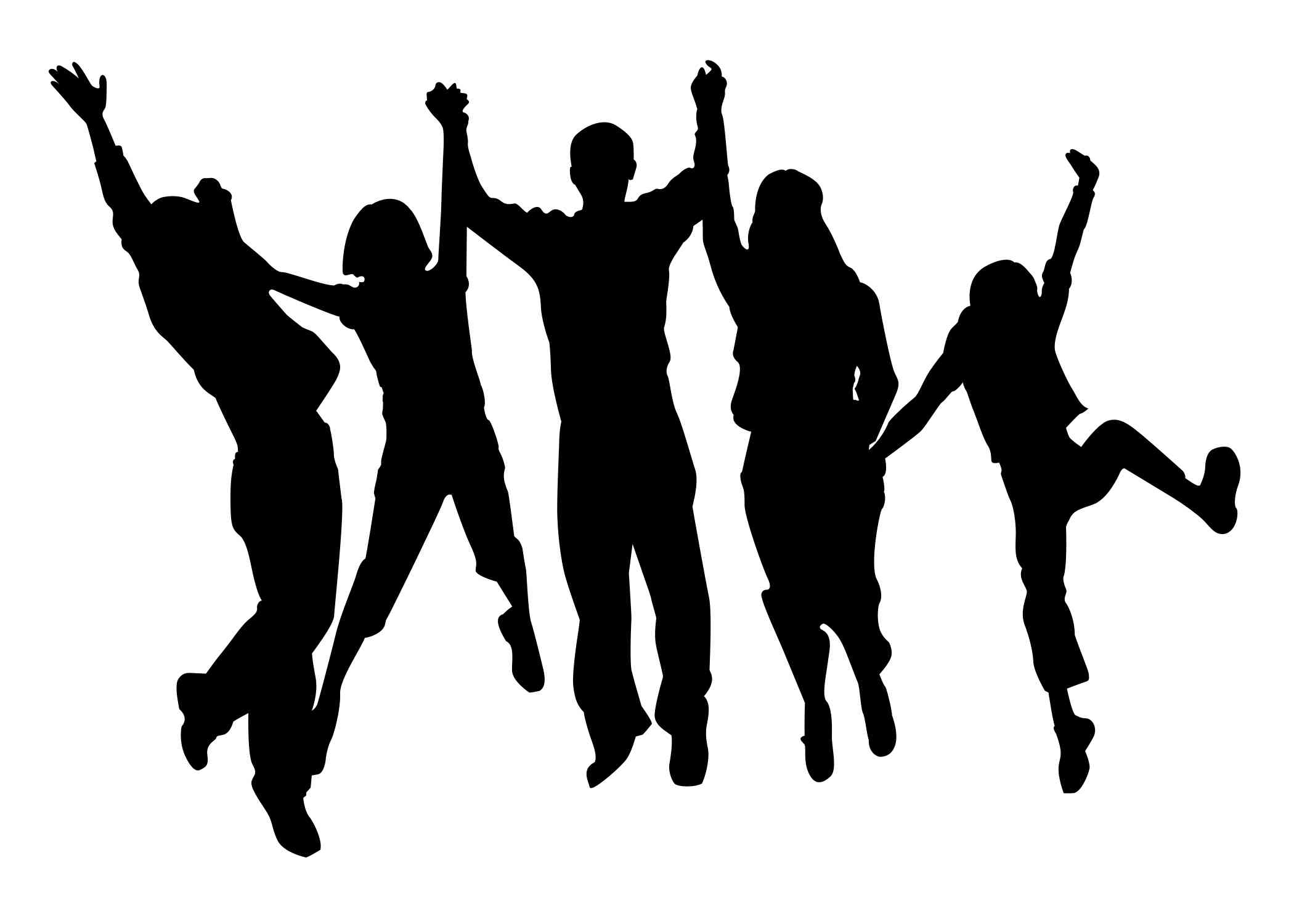 Party People Silhouette Clipart 