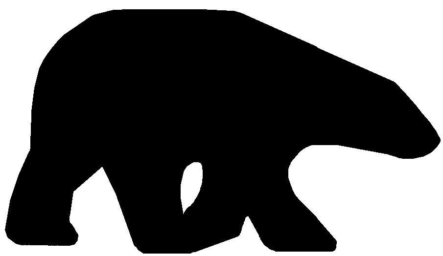 Standing Bear Silhouette Clipart