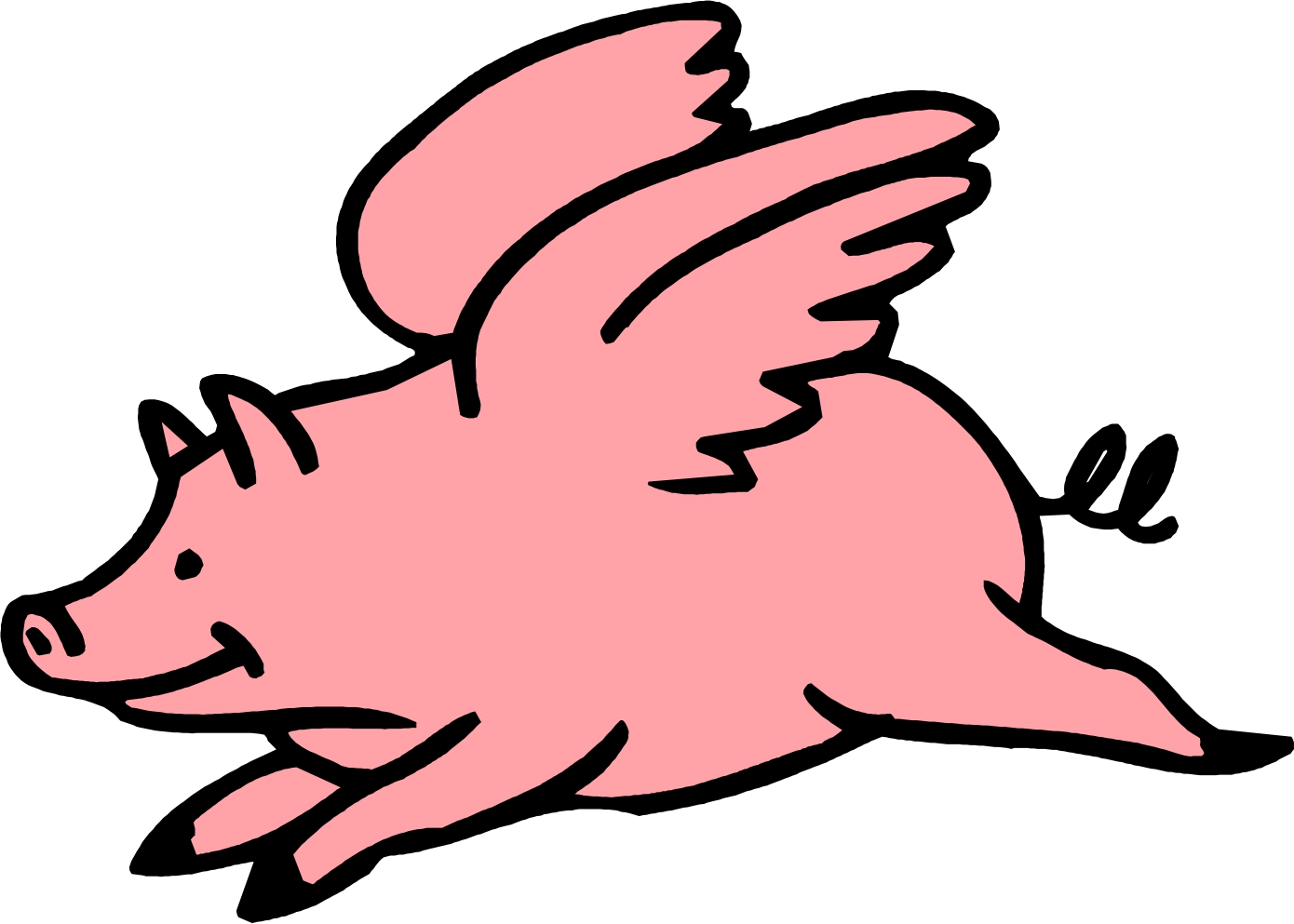 Flying Pig Cartoon Clipart