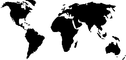 World map clip art black and white
