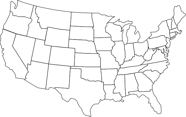 Black And White U.s. Map Clip Art at Clker