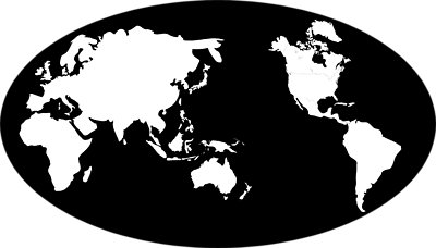 World map black and white clipart