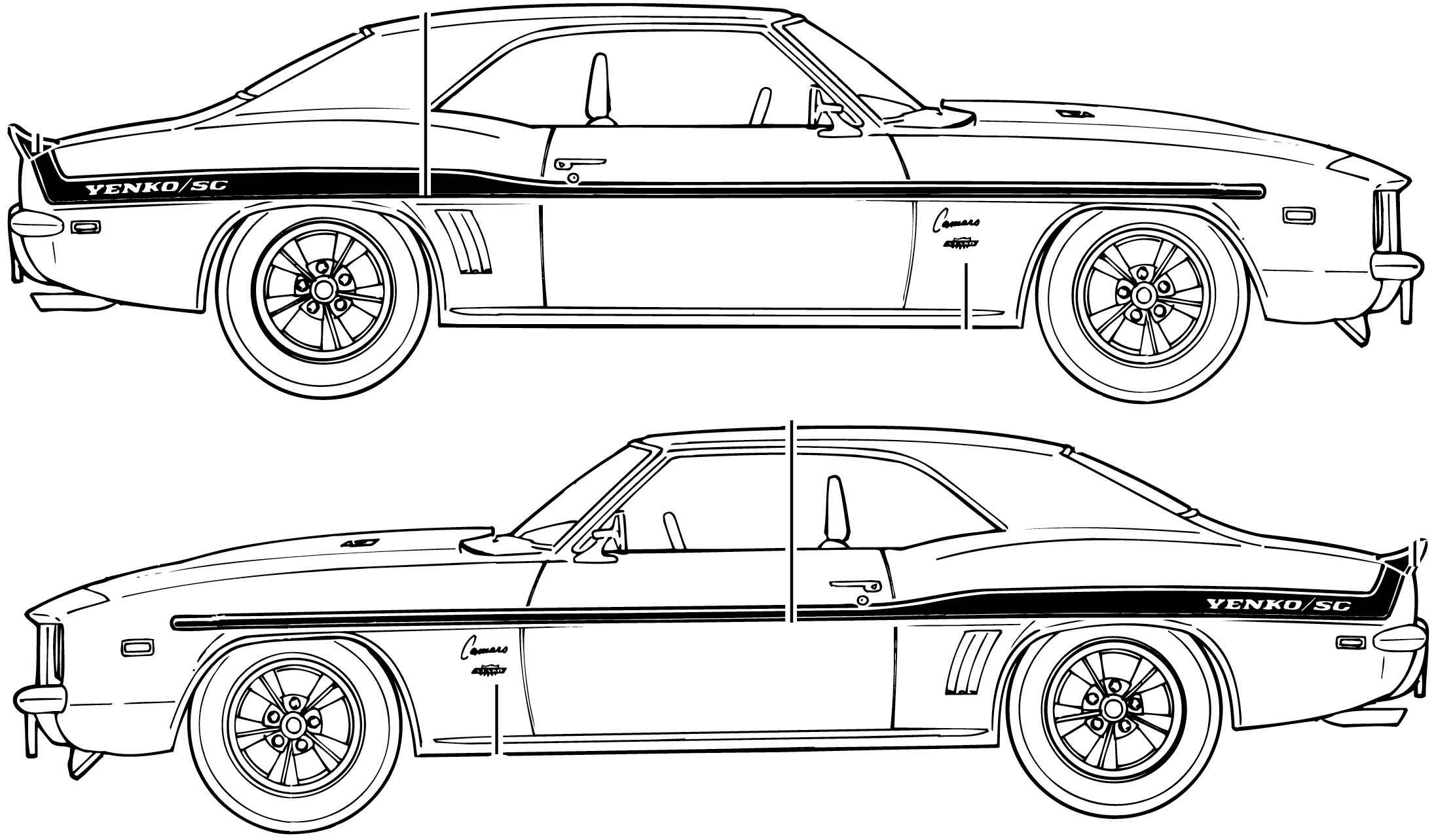 Chevrolet Camaro 1969 чертеж