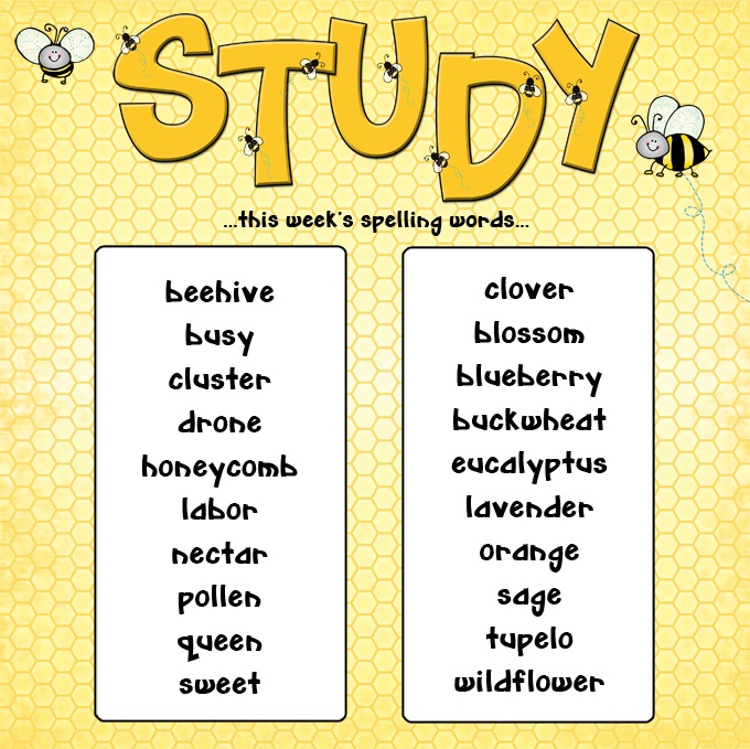 Bee Words Clipart