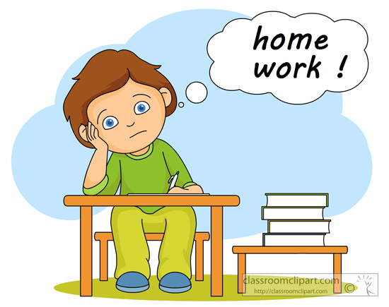 in other words no homework clipart