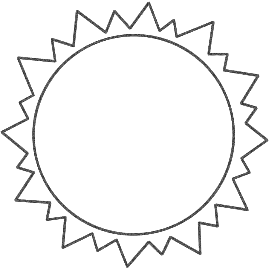 Sun in the solar system clipart outline