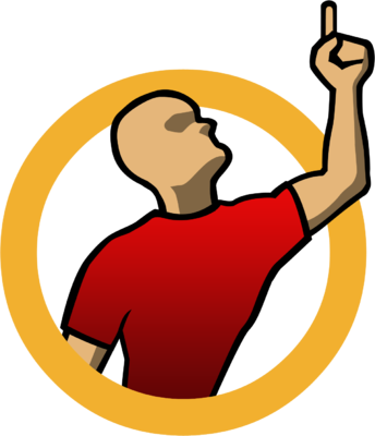 Man pointing up clipart