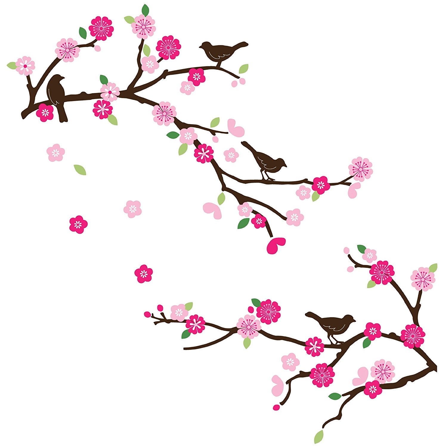 cartoon cherry blossom branch.