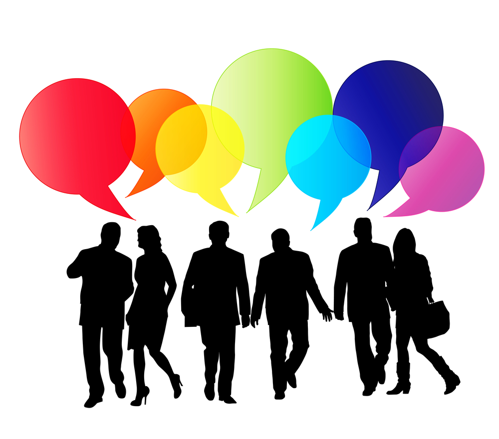 People speaking different languages clipart
