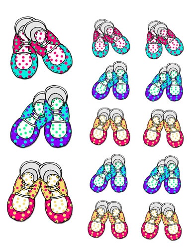 Shoes for babies illustrations