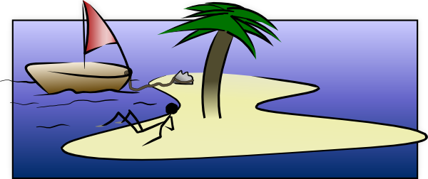 Man on deserted island free clipart
