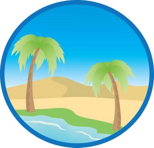 Deserted tropical island clipart
