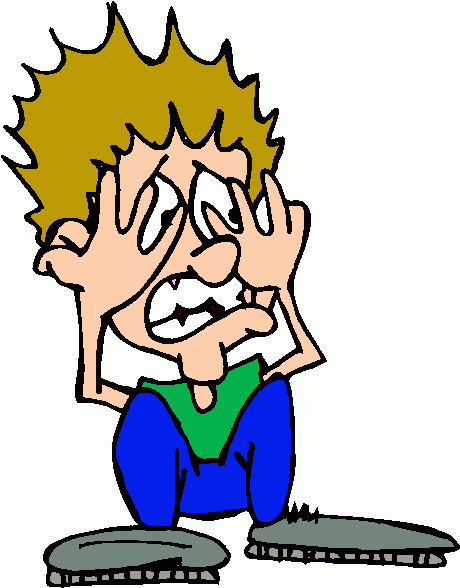 Woman scared to look at scale clipart