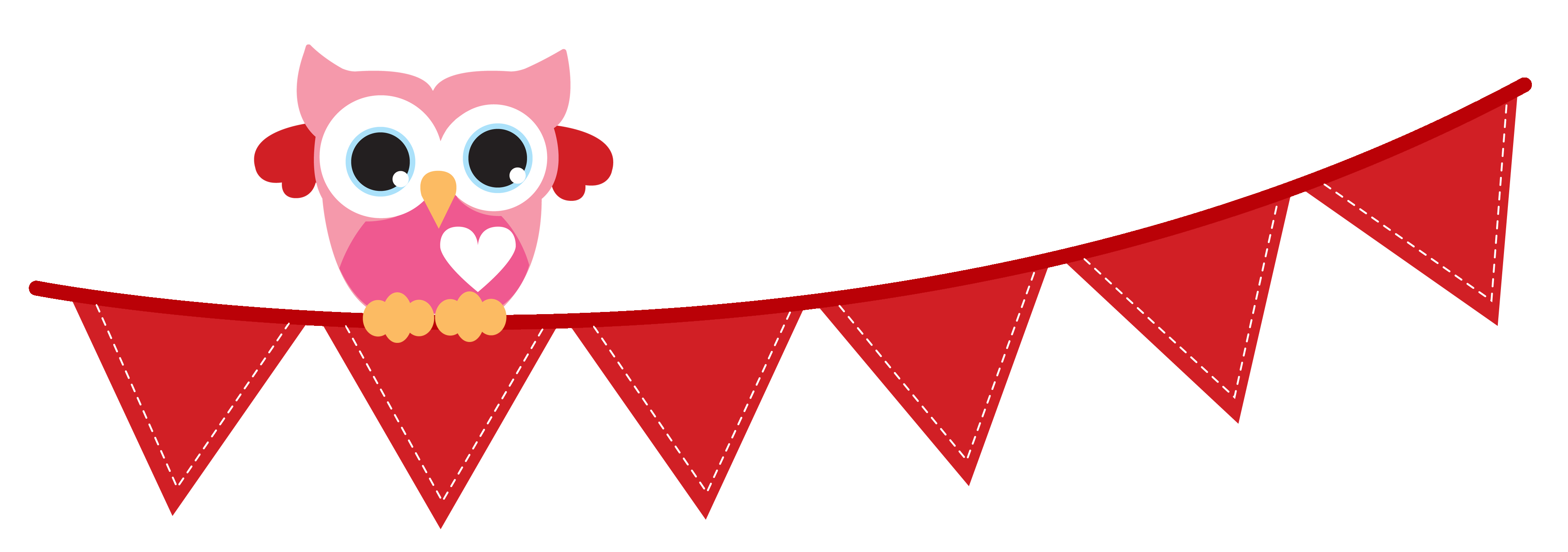 Red bunting flag clipart