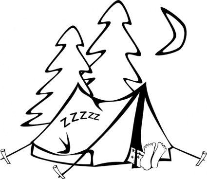 clip art camping outline