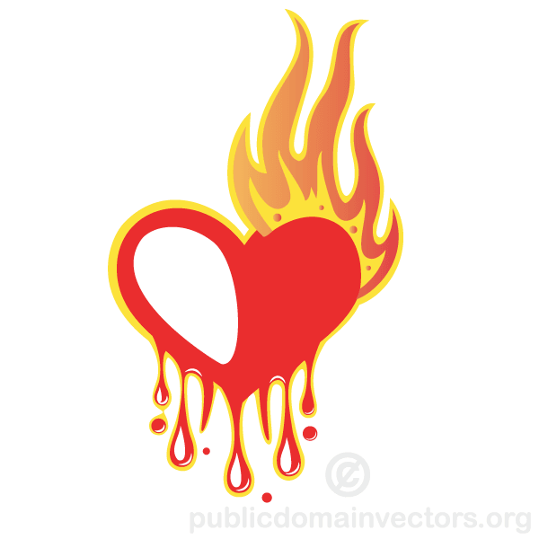 Heart and Flame Clip Art � Clipart Free Download