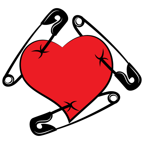 Red heart with fire flame valentines day clip art